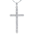 .25ct Diamond Cross Religious Pendant 14KT White Gold