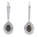.87ct Quartz Diamond Dangle Earrings 10KT White Gold