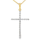 .21ct Diamond Cross Religious Pendant 14KT Yellow Gold