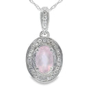 Rose Quartz Diamond Fashion Pendants 10KT White Gold
