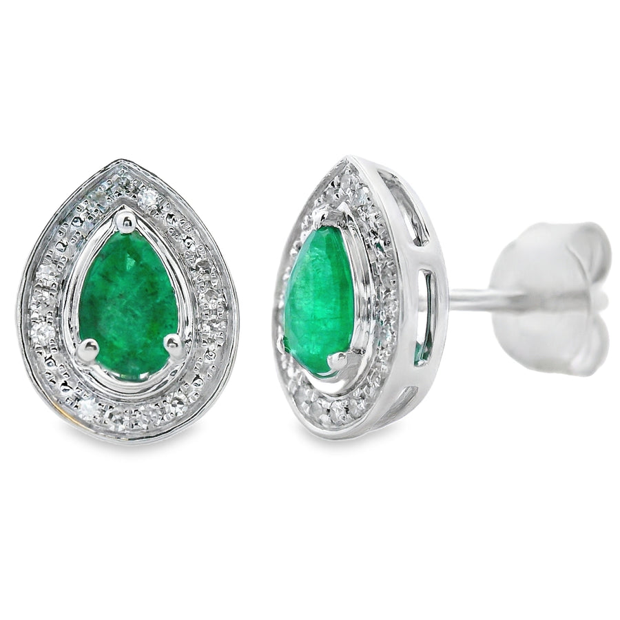 .45ct Emerald Diamond Stud Earrings 10KT White Gold