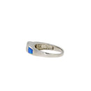 Cubic Zirconia Created Opal Ring Sterling Silver