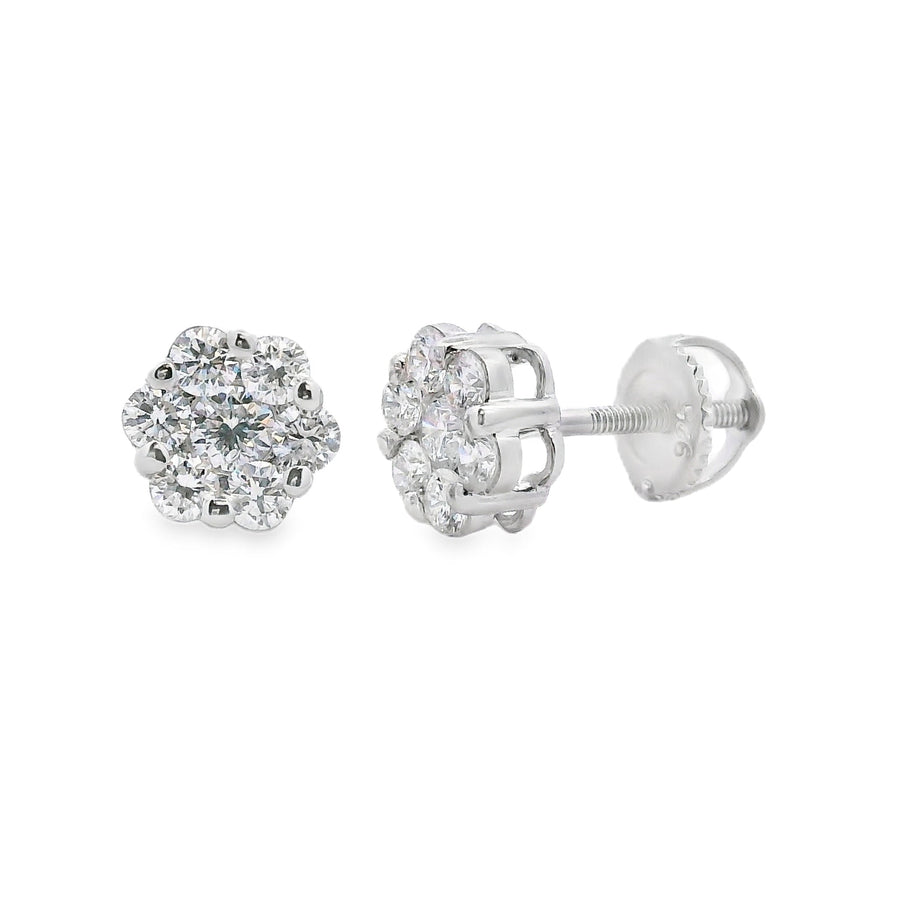 .86ct Lab Grown Diamond Earrings Sterling Silver