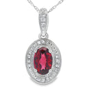 .58ct Garnet Diamond Fashion Pendants 10KT White Gold