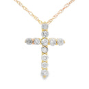 .19ct Diamond Cross Religious Pendant 14KT Yellow Gold