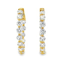 3.10ct Lab Grown Diamond Hoop Earrings Sterling Silver