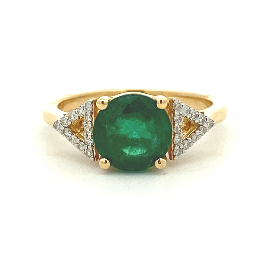 2.12ct Emerald Diamond Ring 14KT Yellow Gold