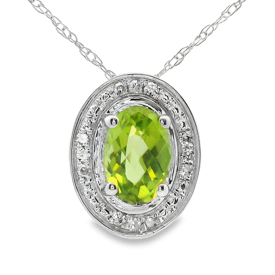 .52ct Peridot Diamond Fashion Pendants 10KT White Gold
