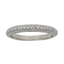 Cubic Zirconium Wedding Band Ring Sterling Silver