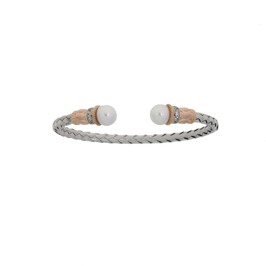 FW Pearl Bangle Bracelet Sterling Silver