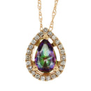 Treated Topaz Diamond Fashion Pendants 14KT Rose Gold