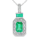 .64ct Emerald Diamond Fashion Pendants 14KT White Gold