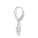 Rose Quartz Diamond Dangle Earrings 10KT White Gold
