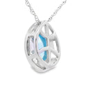 Blue Topaz Diamond Fashion Pendants 10KT White Gold