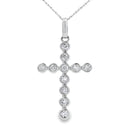 .50ct Diamond Cross Religious Pendant 14KT White Gold