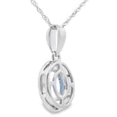 Aquamarine Diamond Fashion Pendants 10KT White Gold