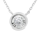 Natural .25ct Lab Grown Diamond Pendant Sterling Silver