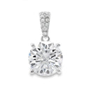 3.00ct Moissanite Pendant Sterling Silver