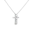 .15ct Diamond Cross Religious Pendant 14KT White Gold