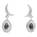 .47ct Quartz Diamond Dangle Earrings 10KT White Gold