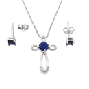 Created Sapphire Jewelry sets Sterling Silver