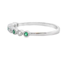 Emerald Diamond stackable band set 14KT White Gold