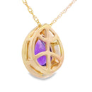Amethyst Diamond Fashion Pendants 10KT Yellow Gold