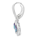 Mystic Fire Topaz Dangle Earrings 10KT White Gold