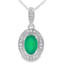 Chalcedony Diamond Fashion Pendants 10KT White Gold