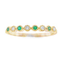 Emerald Diamond stackable band set 14KT Yellow Gold