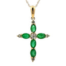 .65ct Emerald Cross Religious Pendant 10KT Yellow Gold