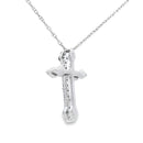 .16ct Diamond Cross Religious Pendant 14KT White Gold