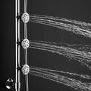 44 Inch Chrome Brass Rainfall Shower Panel Wall Mount with Hand Show