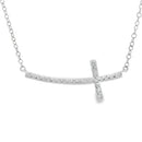 .26ct Diamond Cross Religious Pendant Sterling Silver