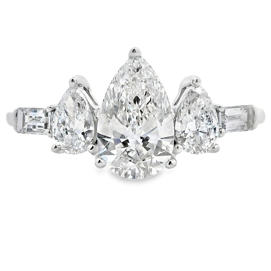 1.50ct Lab Grown Diamond 3 Stone Ring 14KT White Gold
