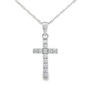 .11ct Diamond Cross Religious Pendant 14KT White Gold