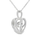 1.00ct Moissanite Heart Love Pendant Sterling Silver