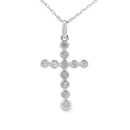 .09ct Diamond Cross Religious Pendant 14KT White Gold