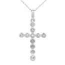.12ct Diamond Cross Religious Pendant 14KT White Gold