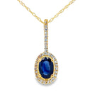 Sapphire Diamond Fashion Pendants 10KT Yellow Gold