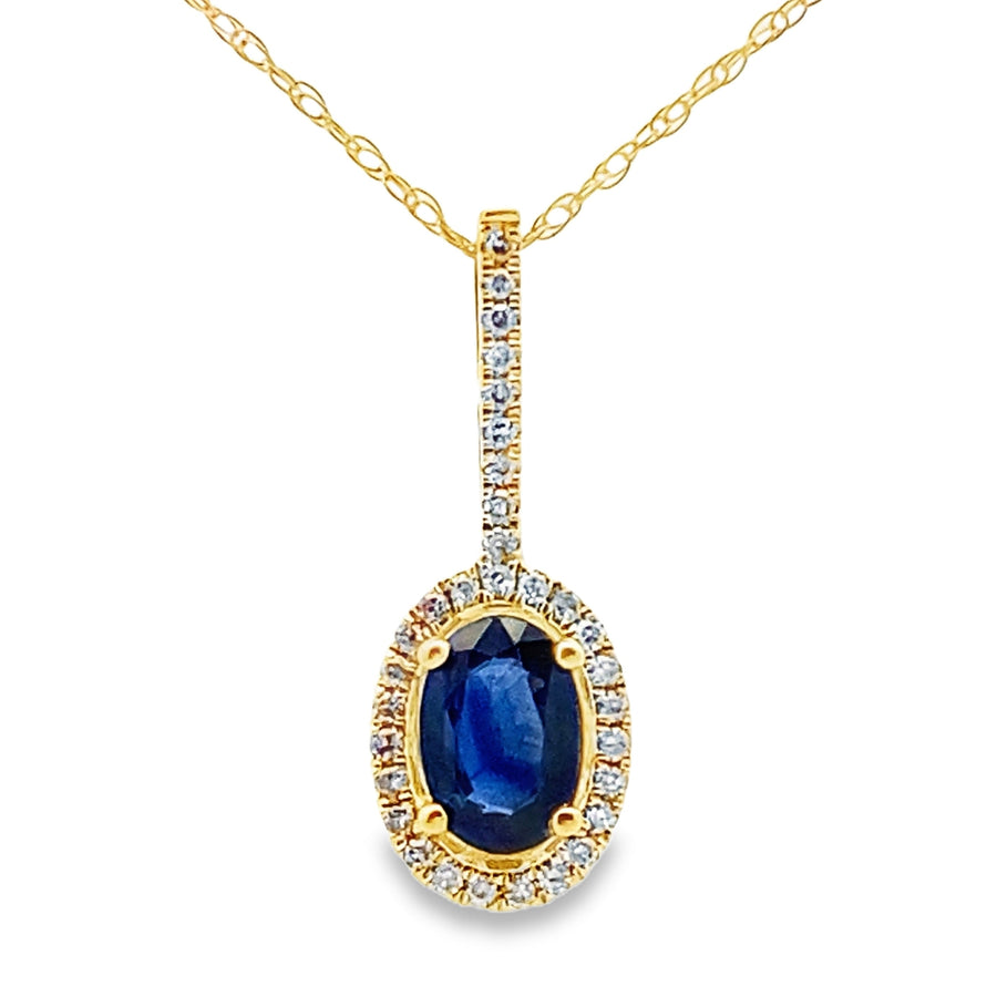 Sapphire Diamond Fashion Pendants 10KT Yellow Gold