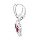 1.41ct Garnet Diamond Dangle Earrings 10KT White Gold
