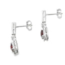 1.20ct Garnet Diamond Dangle Earrings 10KT White Gold