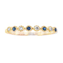 Sapphire Diamond stackable band set 14KT Yellow Gold