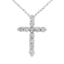 .19ct Diamond Cross Religious Pendant 14KT White Gold