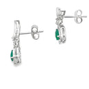 Chalcedony Diamond Dangle Earrings 10KT White Gold