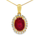 2.22ct Ruby Diamond Fashion Pendants 10KT Yellow Gold