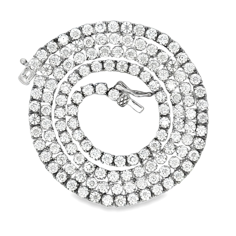 Natural 12.39ct Moissanite Tennis Sterling Silver