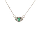 .12ct Emerald Diamond Fashion Pendants 14KT White Gold