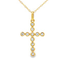 .09ct Diamond Cross Religious Pendant 14KT Yellow Gold
